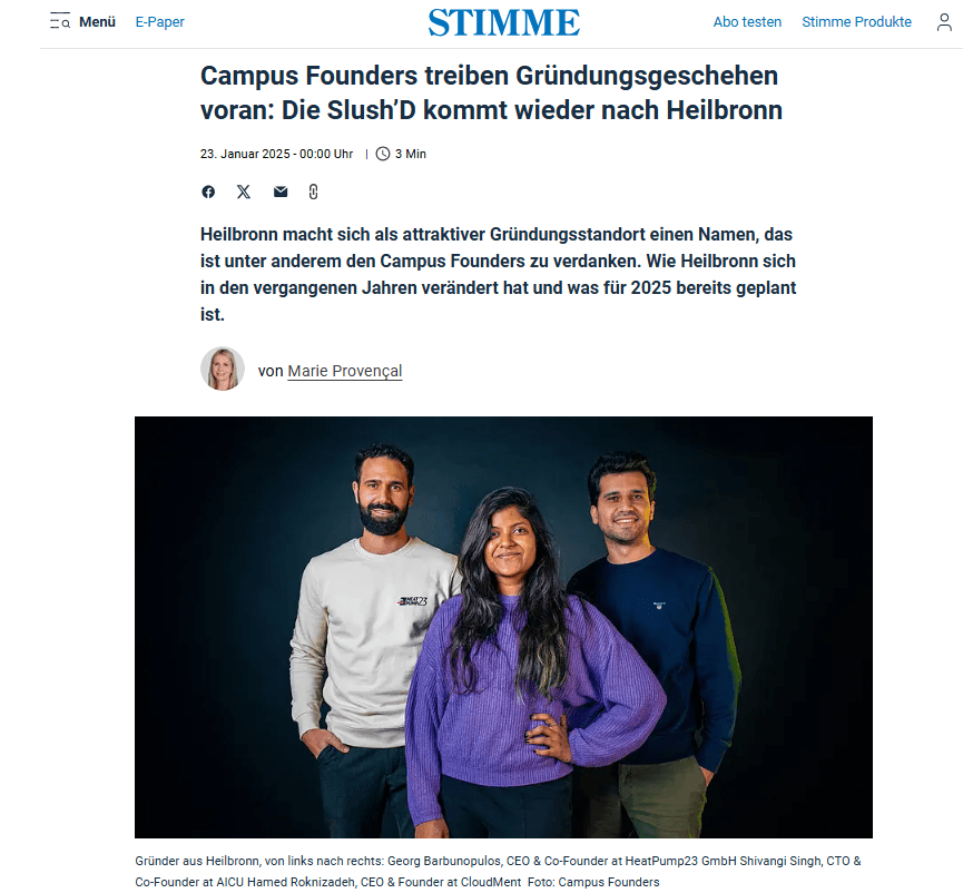 Campus Founders treiben Gründungsgeschehen voran - besonders stolz auf AICU