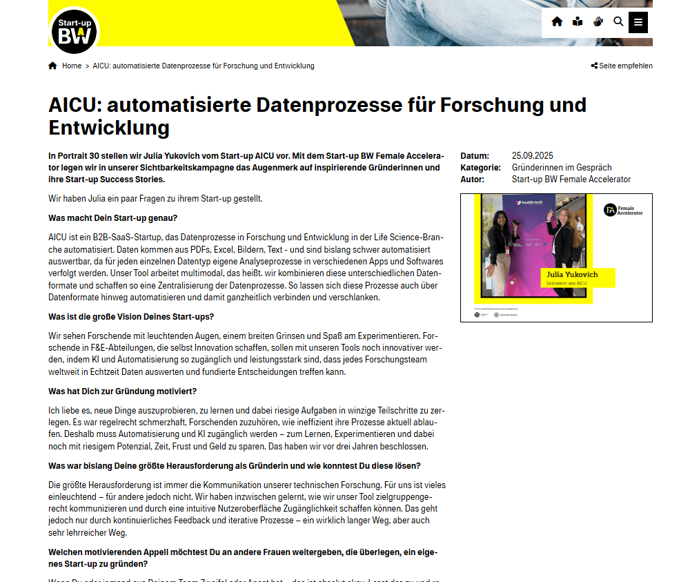 Interview mit Start-up BW - Automatisierte Datenprozesse
