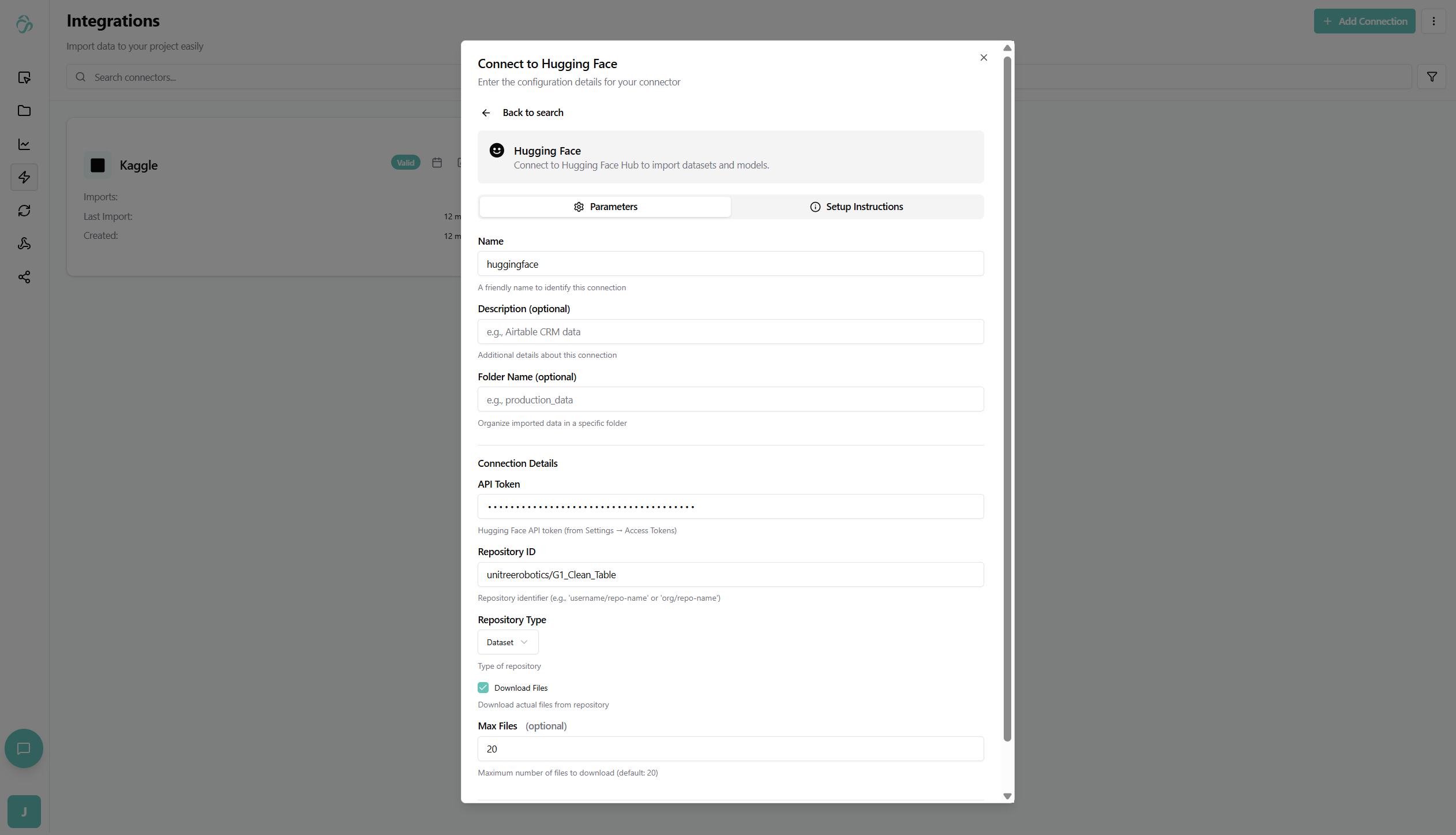 Hugging Face Connector Configuration
